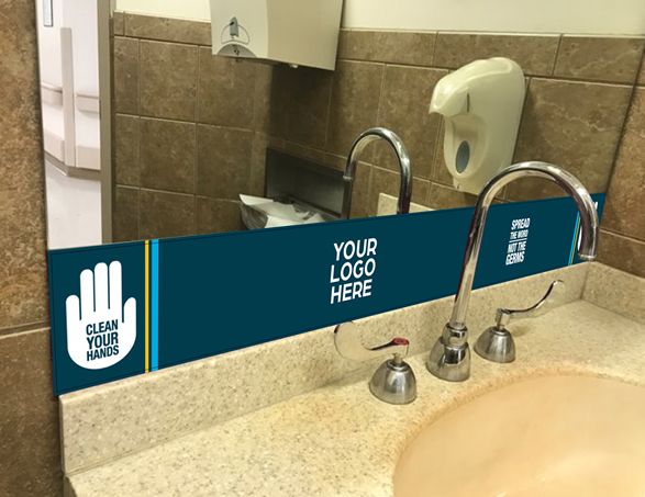 Clean Your Hands Restroom Mirror Graphic