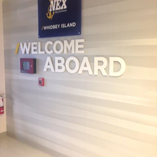  -  Architectural Signage - Dimensional Lettering, Acrylic, & Custom Wallpaper - Navy Exchange Whidbey Island - Oak Harbor, WA