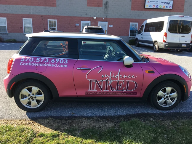 Vehicle Window Decals, Graphics & Lettering for Confidence Inked Car