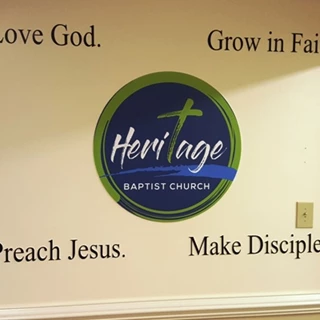 Wall graphics created inspiration at the Heritage Baptist Church in Chesterfield, VA